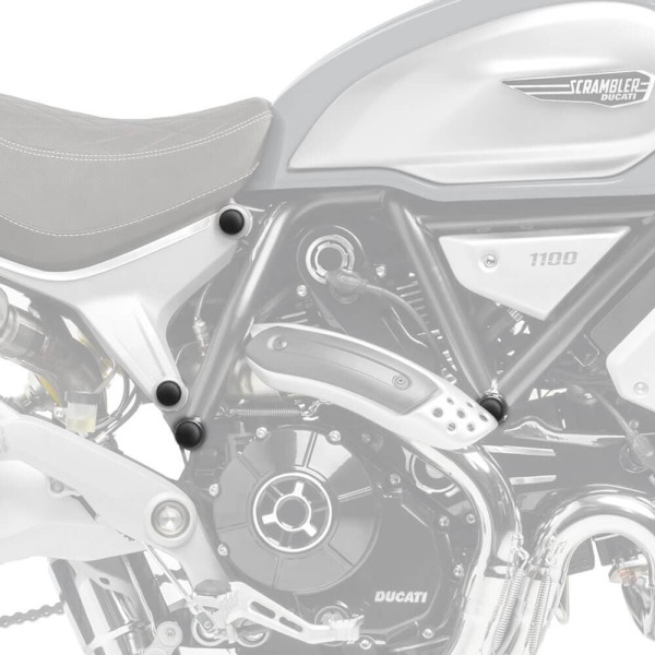 Pyramid Plastics Pyramid frame end caps | matte black | ducati scrambler 1100 2018>current